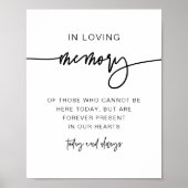 MARLO Bold Contemporary In Loving Memory Bord Poster (Voorkant)