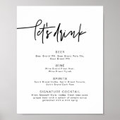 MARLO Bold Contemporary Laten we Drink Bar Menu  P Poster (Voorkant)