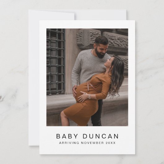 MARLO Bold Contemual Baby shower Invitation Kaart (Achterkant)