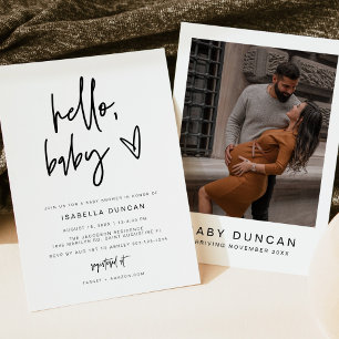 MARLO Bold Contemual Baby shower Invitation Kaart