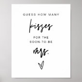 MARLO Bold Hoeveel Kusjes Bruiloftsspel Poster (Voorkant)