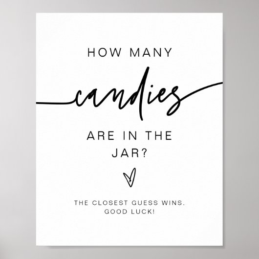 MARLO Bold hoeveel Snoepjes Baby shower gamen Poster (Voorkant)