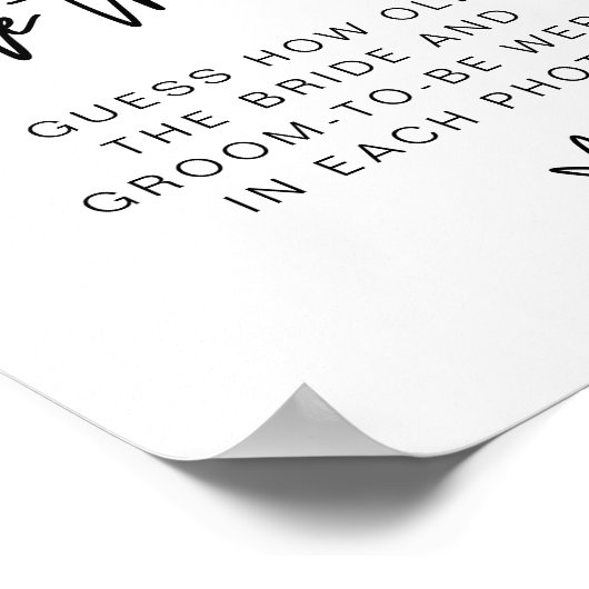 MARLO Bold Modern Hoe oud waren ze bord Poster (Hoek)