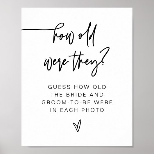 MARLO Bold Modern Hoe oud waren ze bord Poster (Voorkant)