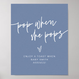 MARLO Dusty Blue Bohemian Pop als haar Poppen teke Poster