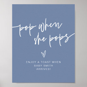 MARLO Dusty Blue Bohemian Pop als haar Poppen teke Poster