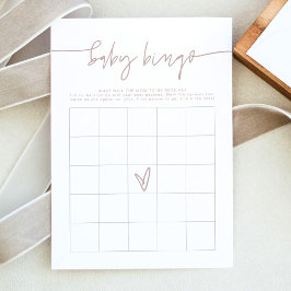 MARLO Dusty Roos Boho Baby shower Bingo Game Card Kaart