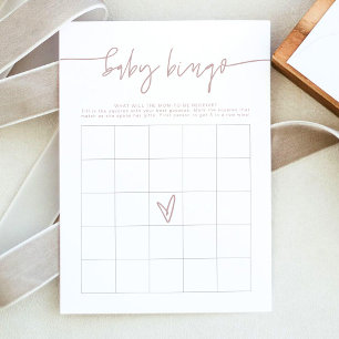 MARLO Dusty Roos Boho Baby shower Bingo Game Card Kaart