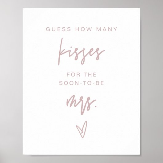 MARLO Dusty Rose Hoeveel Kusjes Bruids Game Poster (Voorkant)