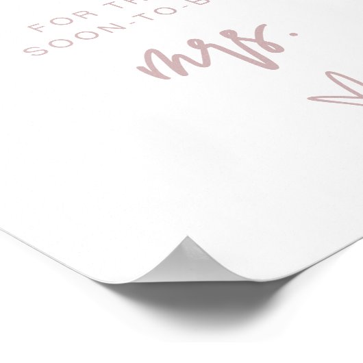 MARLO Dusty Rose Hoeveel Kusjes Bruidsfeest Spel  Poster (Hoek)