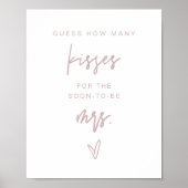 MARLO Dusty Rose Hoeveel Kusjes Bruidsfeest Spel  Poster (Voorkant)
