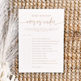 MARLO Earth Tones Boho Over Under Baby Shower Spel Kaart