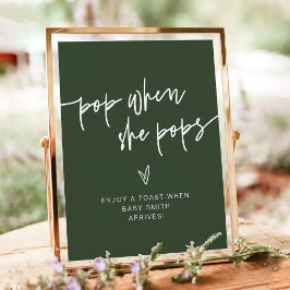 MARLO Forest Green Boho Pop When She Pops Bord Poster