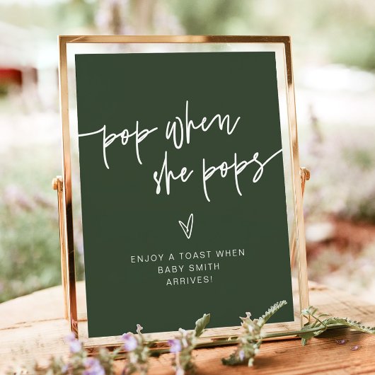 MARLO Forest Green Boho Pop When She Pops Bord Poster