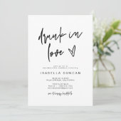 MARLO Modern Black Drink in Love Bachelorette Kaart (Staand voorkant)