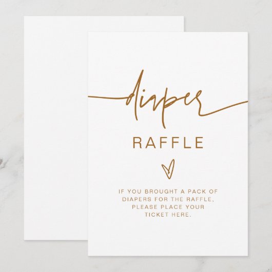 MARLO Modern Bohemen Diaper Raffle Game Sign Kaart (Voorkant / Achterkant)