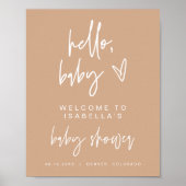 MARLO Modern Bohemian Beige Baby shower Welkom Poster (Voorkant)