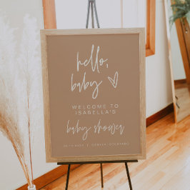 MARLO Modern Bohemian Beige Baby shower Welkom Poster