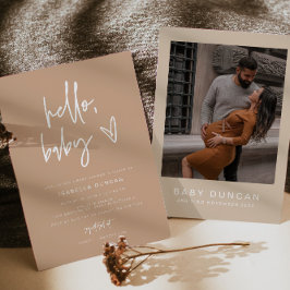 MARLO Modern Bohemian Earth Tone Baby shower Kaart