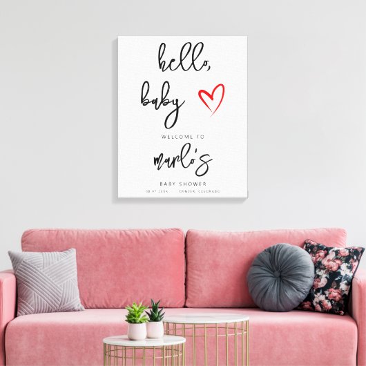 MARLO Modern Bohemian Hallo Baby Canvas Afdruk (Insitu (Woonkamer))