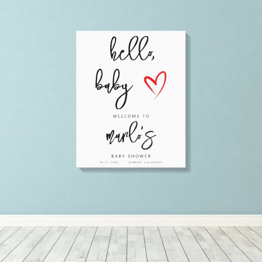 MARLO Modern Bohemian Hallo Baby Canvas Afdruk (Insitu (Houten vloer))