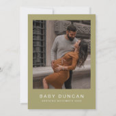 MARLO Modern Bohemian Olive Green Baby shower Kaart (Achterkant)