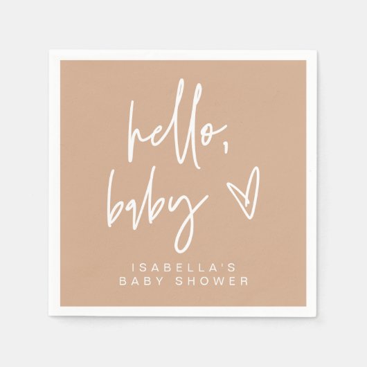 MARLO Modern Bohemian Terracotta Baby shower Servet (Voorkant)