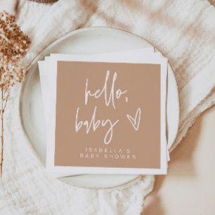 MARLO Modern Bohemian Terracotta Baby shower Servet