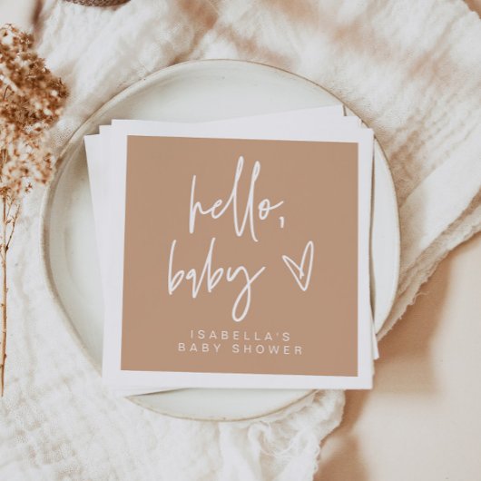 MARLO Modern Bohemian Terracotta Baby shower Servet