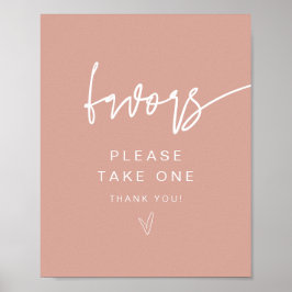 MARLO Modern Boho Blush Pink Favors Sign Poster