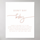 MARLO Modern Boho Blush Pink zegt geen Baby Poster (Voorkant)