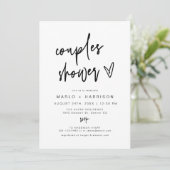 MARLO Modern Boho Bold Heart Couples Shower Kaart (Staand voorkant)