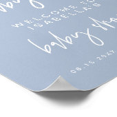 MARLO Modern Boho Dusty Blue Baby shower Welkom Poster (Hoek)