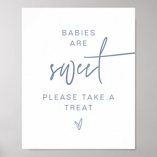 MARLO Modern Boho Dusty Blue Baby's zijn zoet geba Poster (Voorkant)