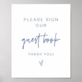 MARLO Modern Boho Dusty Blue Guestbook Poster (Voorkant)