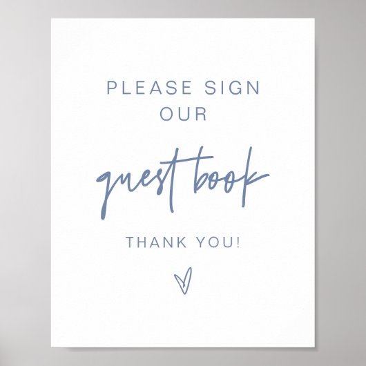 MARLO Modern Boho Dusty Blue Guestbook Poster (Voorkant)
