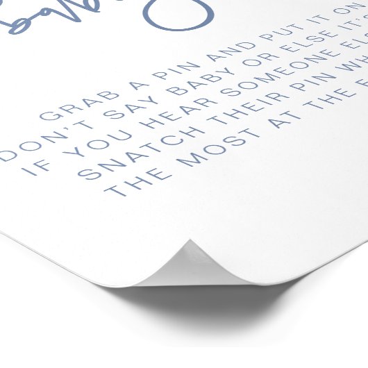 MARLO Modern Boho Dusty Blue zeggen geen Baby Poster (Hoek)