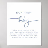 MARLO Modern Boho Dusty Blue zeggen geen Baby Poster (Voorkant)