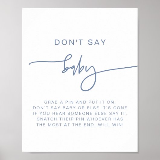 MARLO Modern Boho Dusty Blue zeggen geen Baby Poster (Voorkant)