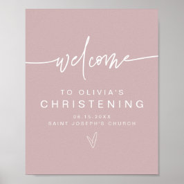 MARLO Modern Boho Dusty Roos Christening Welkom P Poster