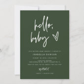 MARLO Modern Boho Forest Green Baby shower Kaart (Voorkant)
