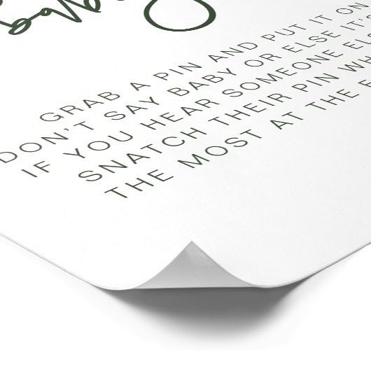 MARLO Modern Boho Forest Green zegt niet dat je Ba Poster (Hoek)