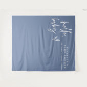 MARLO Modern Boho Hallo Baby Blue Baby shower Wandkleed (Voorkant (horizontaal))