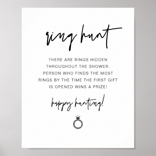 MARLO Modern Boho Ring Hunt Bruiloft Feestspel Po Poster (Voorkant)