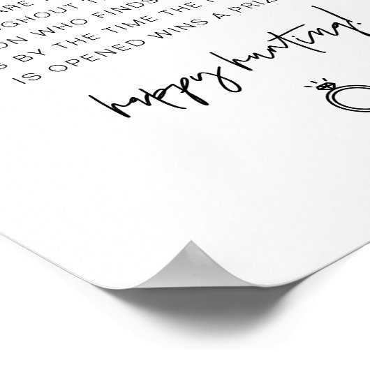 MARLO Modern Boho Ring Hunt Bruiloftsspel Po Poster (Hoek)