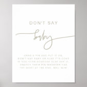 MARLO Modern Boho Sage Green Zeg geen Baby Poster (Voorkant)