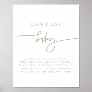 MARLO Modern Boho Sage Green Zeg geen Baby Poster