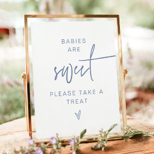 MARLO Modern Boho Stofblauwe Baby's Zijn Lief Bord Poster