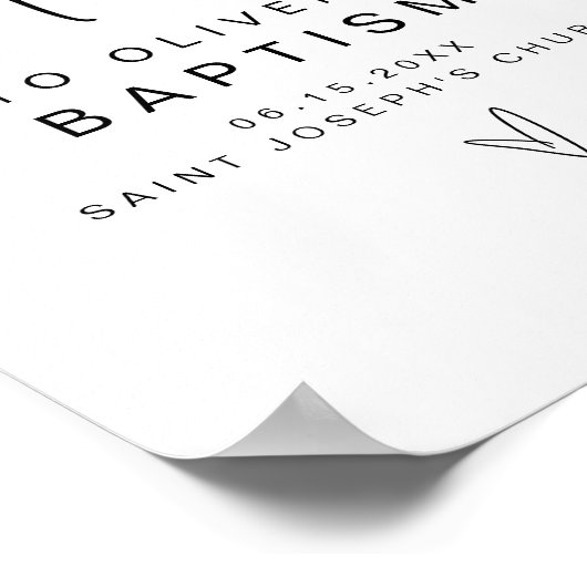 MARLO Modern Bold Contemmodern Baptisme Welkom Poster (Hoek)