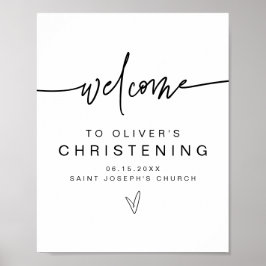 MARLO Modern Bold Contemmodern Christening Welkom Poster